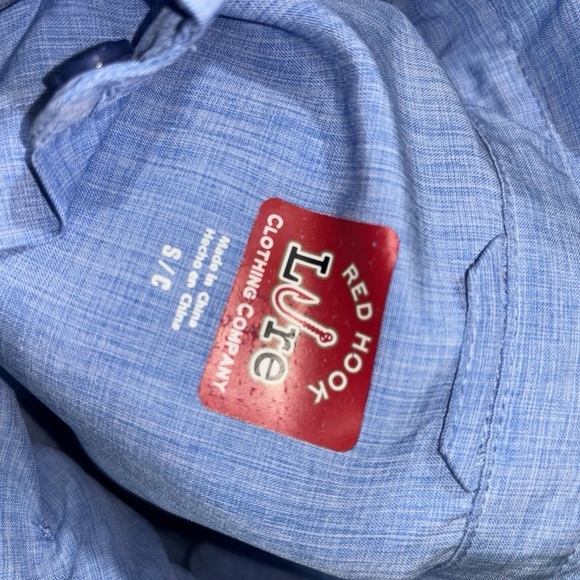 Red Hook Lure Men's S Small Button Down Fishing Shirt Short Sleeves Quick Dry - Picture 6 of 6